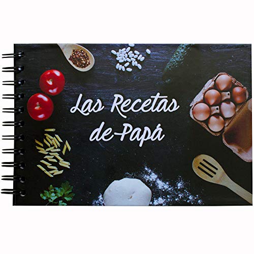 My Berry Own - Libro Las Recetas de Papá, Recetario A5, 100 páginas de recetas en blanco, con separadores de categorías, español, regalo día del padre