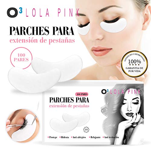 O³ Eye Gel Pads – Parches Extensiones de Pestañas 100 Pares Sin Pelusa Lola Pink | Parches Ojeras De Hidrogel Para Tratamiento Pestañas 200 Unidades | Ayuda Poner Pestañas Postizas