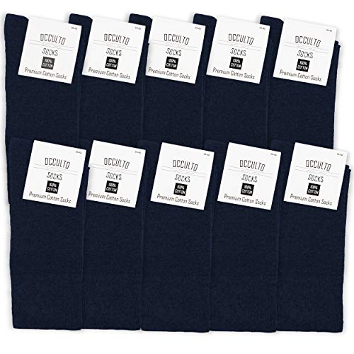 Occulto CALCETINES de 100% Algodon (10-20 Pares) para HOMBRES y MUJERES, CALCETINES HOMBRE de ALGODON CLÁSICOS en NEGRO, MARINO y GRIS39-42Marino