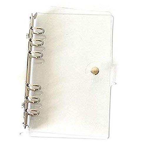 Ogquaton 6 agujeros transparente suave PVC cubierta de cuaderno redondo anillo carpeta cubierta protector hojas sueltas carpeta A7 muy práctico y popular