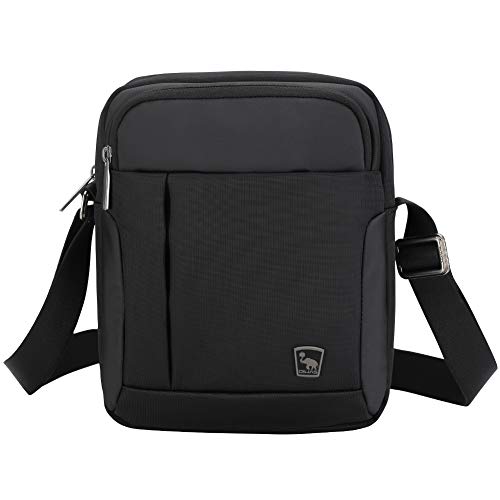 OIWAS Bolso Bandolera Hombre Pequeña Negra Bolsa de Viaje Mariconeras para Hombres Messenger Bag Cruzada Impermeable para Ocio Vacaciones Excursión Caminata y Senderismo