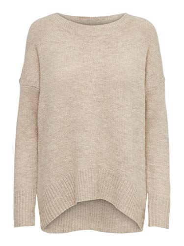 Only ONLNANJING L/S Pullover KNT Noos Suter Pulver, Beige (Detalle de la Imagen: W. Melange), XS para Mujer