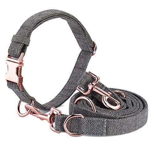 ORIA 2 en 1 Correa de Perro Manos Libres, Collar de Seguridad Ajustable Longitud 33-40cm, 2m Elásticas Cuerda Correa Cómodo para Perros Pequeños Medianos o Grandes Caminar,Corriendo -XS