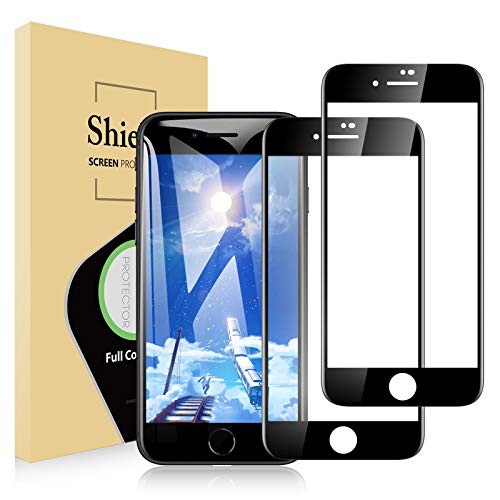 Ossky [2-Pack Protector de Pantalla iPhone SE 2020/8/7, Cristal Templado Glass Screen Protector,Vidrio Templado con [Cobertura Completa] [9H Dureza] [Alta Definicion]-Negro.