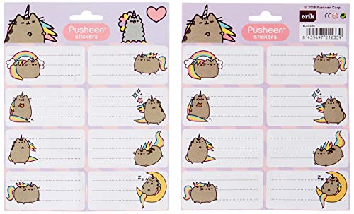 Pack 16 Etiquetas Pusheen 8x4 cm