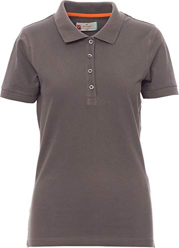 PAYPER Venice - Polo de manga corta para mujer (algodón, 4 botones) gris S