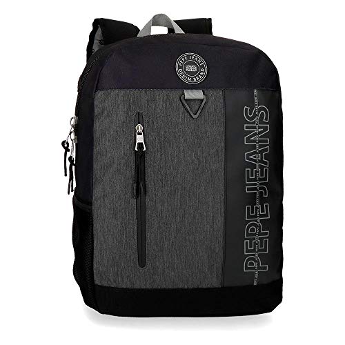 Pepe Jeans Ason Mochila Negro 30x42x15 cms Poliéster 18.9L