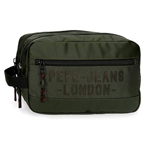 Pepe Jeans Bromley Neceser Dos Compartimentos Adaptable Verde 26x16x12 cms Poliéster