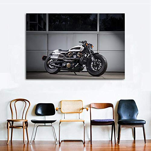 Pintura de lienzo Ample Power Motocicleta Custom Superbike Muscle Car Posters e impresiones Imagen de pared Arte para decoración del hogar 60X90cm Sin marco