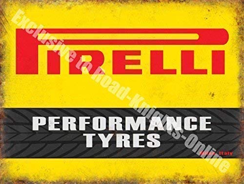 Pirelli Neumáticos Alto Rendimiento Motorsport Automovilismo Vintage Garaje Metal/Cartel Para Pared De Acero - 30 x 40 cm, acero