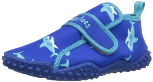 Playshoes Zapatillas de Playa con protección UV Tiburón, Zapatos de Agua Unisex Niños, Azul (Blau 7), 24/25 EU