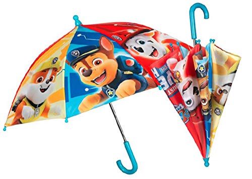 POS 30873088 - Paraguas con diseño de la Patrulla Canina, diámetro de 66 cm, Apertura Manual de Seguridad y Estructura de Fibra de Vidrio, compañero Ideal para días lluviosos