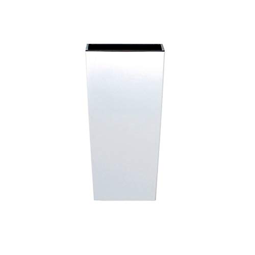 Prosperplast Maceta Alta 16,3 L Urbi Square de plástico con depósito en Color Blanco, 55 (Alto) (Ancho) x 29,5 (Profundo) cms, 55 cm