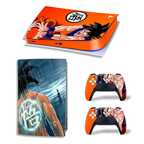 Protectores de carátulas digitales PS5 para Red Dragon Ball, esta pegatina de PVC se utiliza para proteger la consola digital Playstation 5 y las superficies de 2 controladores