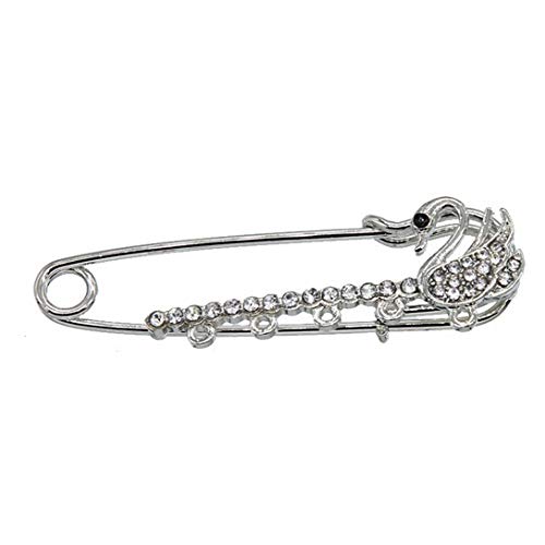 QQGGTongFeng Imperdibles 6 unids Classic Charm Pin Hembra Cisne Animal Largo Broche Modelos Mujeres Exquisitos Joyería Cien Muchadura Moda Estilo Moda para la Oficina en casa de Costura Artesanal