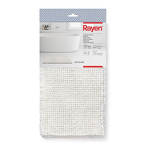 Rayen Alfombra de baño microfibras, Blanco, Medida: 80 x 50 cm