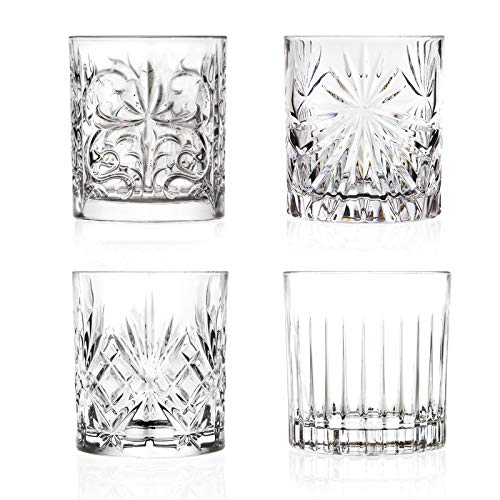 RCR Juego de 4 Vasos de Cristal Luxion de la colección Mixology Modelo: 26249020006, Multicolor, 32 cl, 4