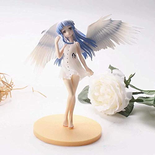 Rekaf Muchacha Linda Hecha a Mano con Las alas Angel Figure Angel's Heartbeat Doll Hecho a Mano Decoración de Anime Decoración Regalos Anime Figura, 15cm Angel Beats Model Wugs Wings