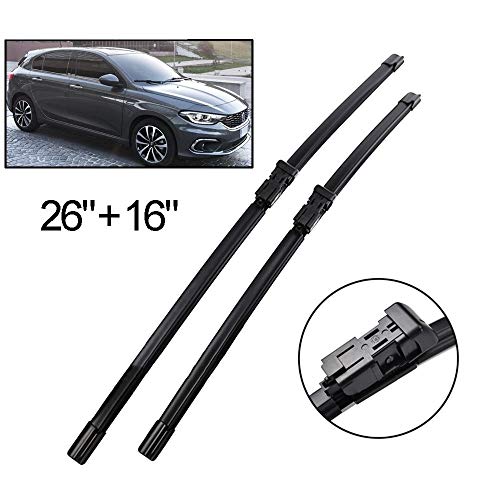 RHD LHD Frente rasquetas for Fiat Tipo 356 2015-2019 Parabrisas Parabrisas ventana delantera 26"16" Brazo del limpiaparabrisas (Item Length : Right Hand Drive)