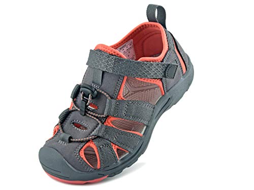 riemot Sandalias Deportivas para Niños, Sandalia para Trekking Verano Zapatillas de Deporte al Aire Libre Zapatos Playa Antideslizantes, para Caminar, Viajar, Senderismo, Correr, Coral 29 EU