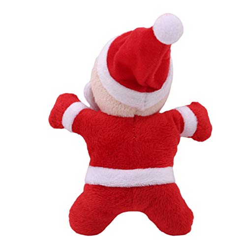 Ristiege - Adorno navideño de peluche con muñeco de nieve, muñeco de nieve, árbol de Navidad, decoración colgante, Papá Noel rojo, 11 x 18,5 cm