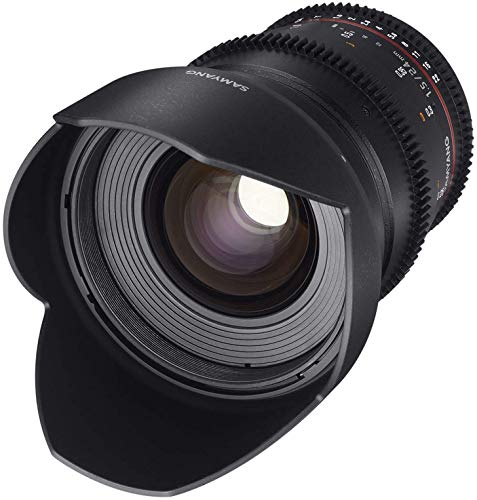 Samyang F1312809101 - Objetivo para vídeo VDSLR para Micro Cuatro Tercios (Distancia Focal Fija 24mm, Apertura T1.5-22 ED AS IF UMC II, diámetro Filtro: 77mm), Negro