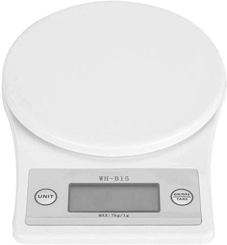 Scra AC Escala de Alimentos, 7 kg Digital Cocina Escala de Peso Gramos y OZ 1G Precise graduación con LCD con luz Trasera para Hornear para cocinar