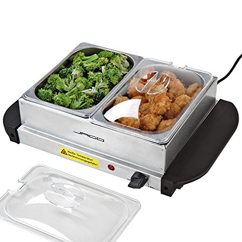 Servidor de Buffet - 2x1,5L / 2x2,5L / 3x1,5L / 3x2,5L, Acero Inoxidable, 45-85 °C - Bandeja para Mantener Alimentos Calientes, Calienta Platos Eléctrico, Calentador de Comida con Tapa