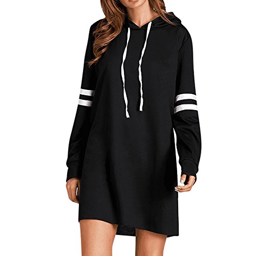 SHOBDW Liquidación Venta Moda Mujer Sexy Nueva Otoño Invierno Sudadera con Capucha Larga Sudadera Jersey Pullover Manga Larga Vestido(Negro,M)