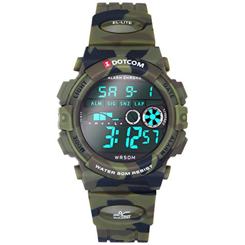 Socico Niños Digital Relojes para Niños Deportes–5 ATM Reloj Deportivo Impermeable al Aire Libre con Alarma Cronómetro,Relojes de Pulsera Electrónicos para Niños. (Camuflaje)