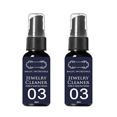 Spray limpiador de joyas con brillo instantáneo de 2 piezas, limpiador de joyas increíble mágico, anillo de collar de joyería de plata pulido limpio