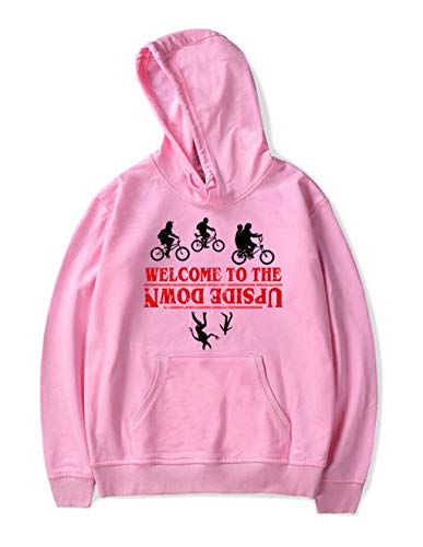 Sudadera Stranger Things Niña, Sudadera Stranger Things Mujer, Sudadera Stranger Things 3 Suéter Unisex Hombres Chicas Impresión de Cartas Series de Television Regalos (Rosa-32,XS)