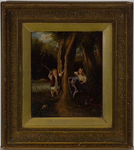 Sulis Fine Art Aceite enmarcado de mediados del siglo XIX - The Woodland Game