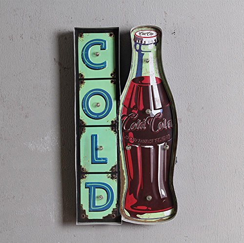 SZ&LAM Coca-Cola Botella Modelado de Hierro Antiguo LED Pantalla lámpara de Pared Barra Pasillo decoración Artesanal lámpara de Personalidad 55cm * 5cm * 30cm