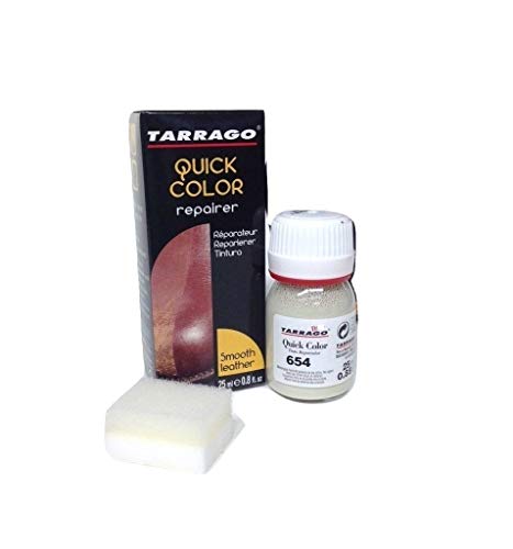 Tarrago | Quick Color 25 ml | Tinte Reparador para Cuero (Blanco Roto 654)