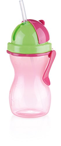 Tescoma Bambini Botella para Niños con Cañita, Rosa, 20 x 10 x 8,4 cm