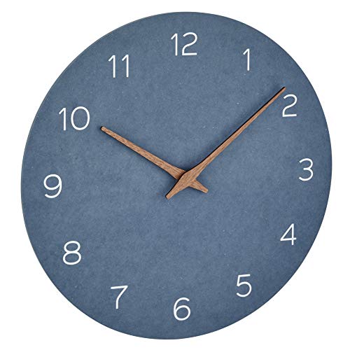TFA Dostmann 60.3054.06 - Reloj de Pared analógico con manecillas de Madera, Cuarzo, batería de Larga duración, Color Azul Paloma, Fibra de Madera DM, 297 x 45 x 297 mm