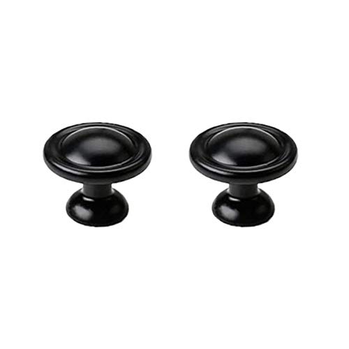 Tirador para muebles, 2 pomos de estilo vintage negro mate estilo bronce para cajón, puerta, armario, muebles (30 x 30 x 24 mm)