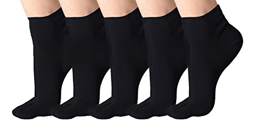 Urban GoCo (Pack de 5 pares Calcetines de Algodón Transpirable de Flip Flop Tabi Toe Calcetines Antideslizantes para Adulto (35-38, D)