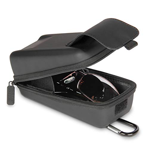USA Gear Estuche Rígido para Gafas - Compatible con Gafas De Sol, Seguridad, Lectura Y Más - Estuche Rígido Resistente De Carga Superior con Presilla para Cinturón (Negro)