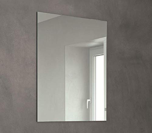 VAROBATH Espejo de Pared Liso Reversible - Rectangular - Medida 80x100 cm - 4 mm de Grosor - Ideal para baño, dormitorios y entradas