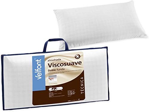 Velfont Almohada VISCO Suave viscoelastica 100% Firmeza Baja Todas Las Medidas (90cm)