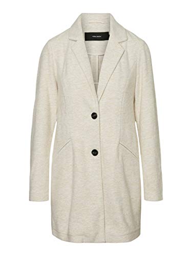 Vero Moda Abrigo Mujer S Beige 10222400 VMMARBLELLA 3/4 Jacket Booster Oatmeal Melange