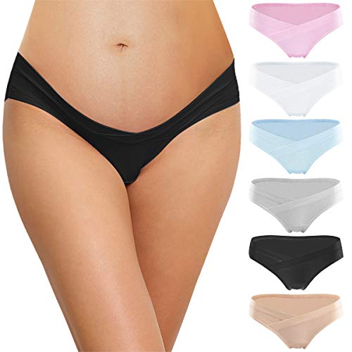 Voqeen Calzoncillos para Mujer Mammy Braguitas Premamá Bragas De Algodón para Embarazo Under Bump Sección C Ropa Interior Multipack