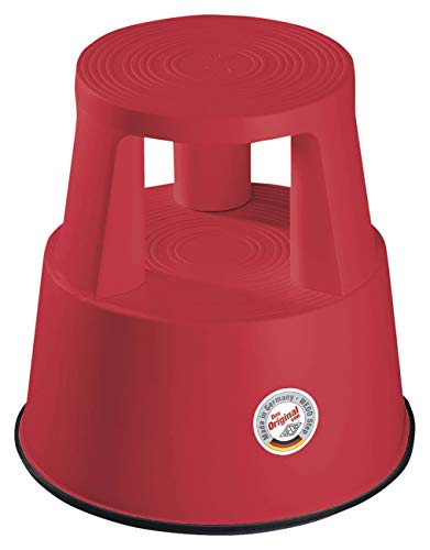 Wedo Step - Taburete con Ruedas (plástico, 44 cm), Color Rojo