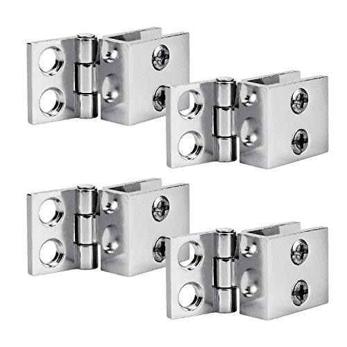 WEKON 4pcs Bisagra de Vídrio, Bisagra para Puerta Cristal, Abrazadera de Puerta Cristal Apto para Vidrio de 5-8MM Aleación de Zinc para Mueble Gabinete Vitrina Abertura 0℃