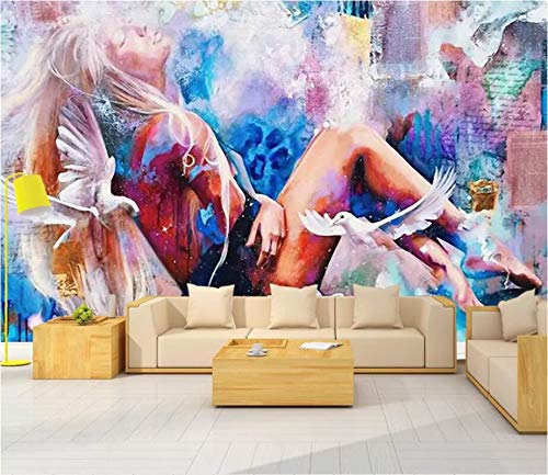 WG1077 - Papel de pared con diseño de paloma en 3D para interiores y exteriores, 12 x 219 cm (ancho x alto).