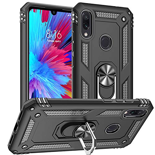 Wkvnk Funda Xiaomi Redmi Note 7,Silicona Case Anti-Arañazos Shock-Absorción Mezcla Doble Capa Armadura Proteccion Cover Caja para Xiaomi Redmi Note 7/ Redmi Note 7 Pro (Negro)