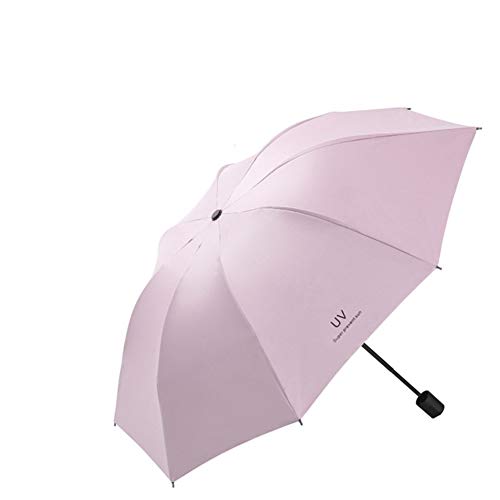 Yangyang Paraguas a Prueba de Viento Paraguas a Prueba de Lluvia Paraguas UV Vinilo Sunny Rain Paraguas ProteccióN UV Hombres y Mujeres Paraguas Plegable Ancho 98cm,Rosado