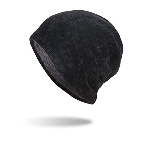 YGHBKL Otoño e Invierno más Terciopelo Terciopelo Fino Que Absorbe sin Aleros Gorro de urinario Gorro de Punto Gorra de Pelo 27 cm de diámetro 29 cm de Alto Negro